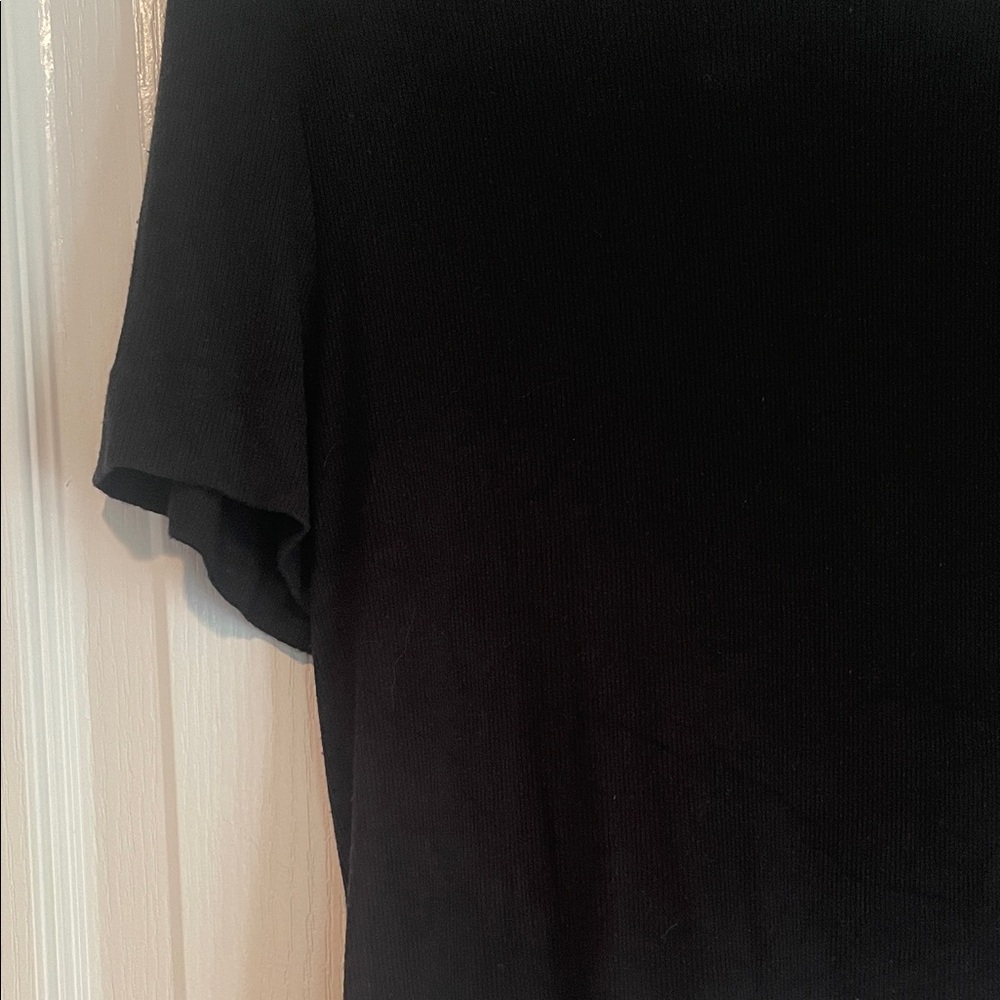 Babaton Black Crop Top L Mock Turtle - Picture 2 of 4